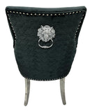 Roma Black Chair Lion Knocker/Chrome Legs