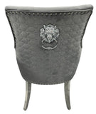 Roma Dark Grey Chair Lion Knocker/Chrome Legs