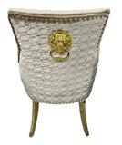 G-Roma Mink Chair Lion Knocker/Gold Legs