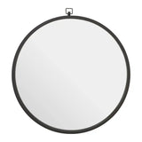 Jacen Black Metal Frame Round Wall Mirror